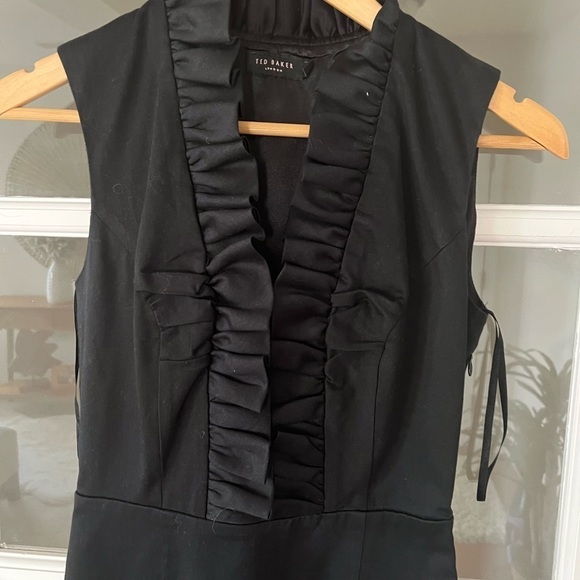 Ted Baker Mini dress -  ruffle collar - size 1 - US 4 - Picture 8 of 9